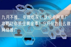 九月不推，年底吃灰？这份全网推广攻略让你抓住黄金季！9月份为什么做网络推广