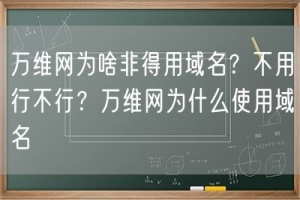 万维网为啥非得用域名？不用行不行？万维网为什么使用域名