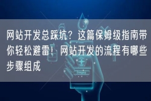 网站开发总踩坑？这篇保姆级指南带你轻松避雷！网站开发的流程有哪些步骤组成