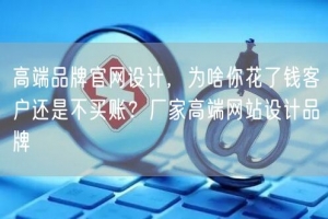 高端品牌官网设计，为啥你花了钱客户还是不买账？厂家高端网站设计品牌