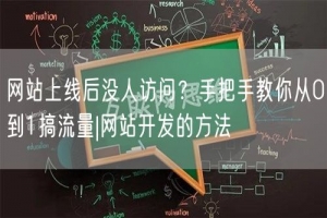 网站上线后没人访问？手把手教你从0到1搞流量|网站开发的方法