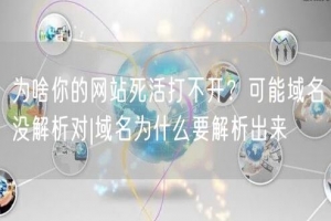 为啥你的网站死活打不开？可能域名没解析对|域名为什么要解析出来