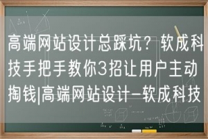 高端网站设计总踩坑？软成科技手把手教你3招让用户主动掏钱|高端网站设计-软成科技
