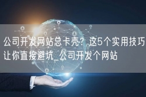 公司开发网站总卡壳？这5个实用技巧让你直接避坑_公司开发个网站