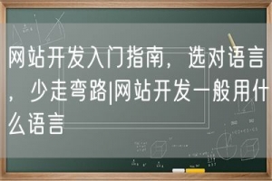 网站开发入门指南，选对语言，少走弯路|网站开发一般用什么语言