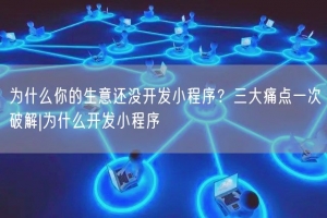 为什么你的生意还没开发小程序？三大痛点一次破解|为什么开发小程序
