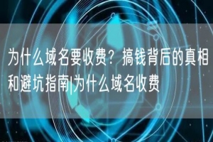 为什么域名要收费？搞钱背后的真相和避坑指南|为什么域名收费