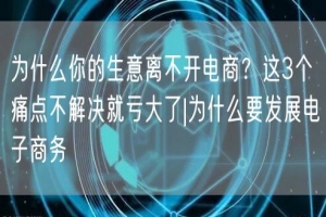 为什么你的生意离不开电商？这3个痛点不解决就亏大了|为什么要发展电子商务