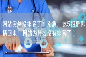 网站突然没排名了？别急，这5招帮你搞回来！网站为什么没有排名了