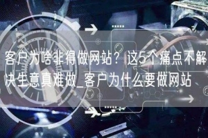 客户为啥非得做网站？这5个痛点不解决生意真难做_客户为什么要做网站