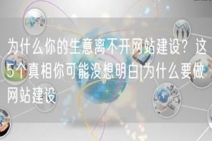为什么你的生意离不开网站建设？这5个真相你可能没想明白|为什么要做网站建设