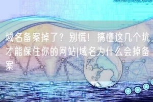 域名备案掉了？别慌！搞懂这几个坑才能保住你的网站|域名为什么会掉备案