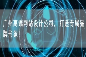 广州高端网站设计公司，打造专属品牌形象！