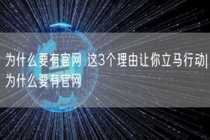 为什么要有官网 这3个理由让你立马行动|为什么要有官网