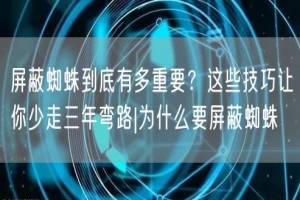 屏蔽蜘蛛到底有多重要？这些技巧让你少走三年弯路|为什么要屏蔽